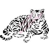 0009 tiger lying down re-usable stencil