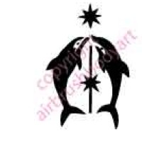 0034 twin dolphins re-usable stencil