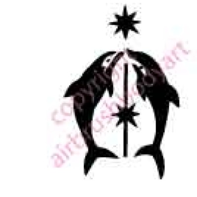 0034 twin dolphins re-usable stencil