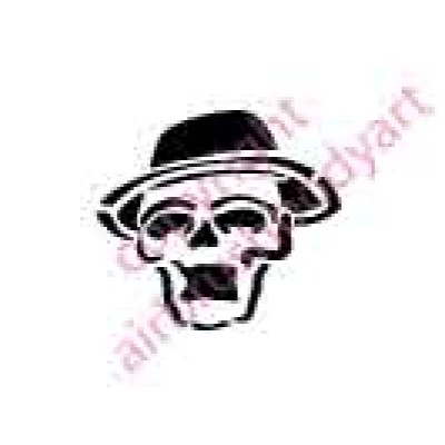 0105 skull with hat re-usable stencil