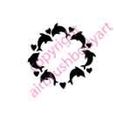 0140 dolphin belly button re-usable stencil