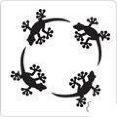 0808 reusable lizard / gecko belly button stencil