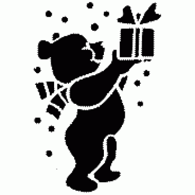 6038 teddy and present reusable stencil
