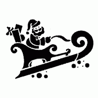 6039 santa and sleigh reusable stencil