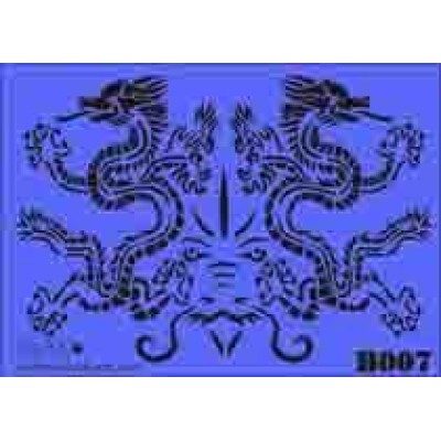 b07 xxl twin dragons stencil 250mm x 350mm