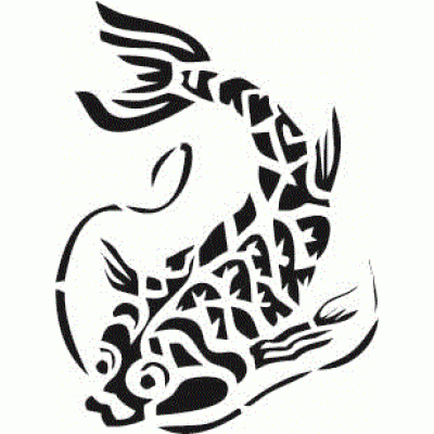 6121 koi carp / fish reusable stencil