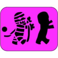 2 part mummy reusable  face painting stencil
