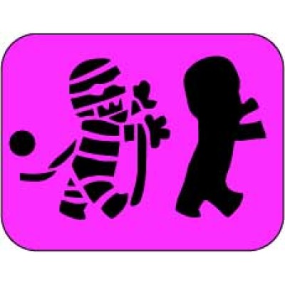 2 part mummy reusable  face painting stencil