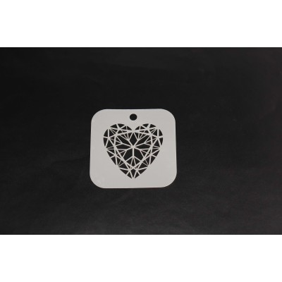 2056 Geometric Heart Re-Usable Stencil
