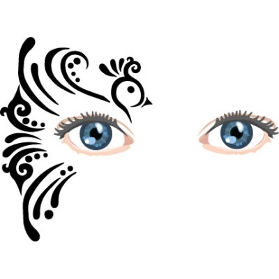 Bird face painting stencil