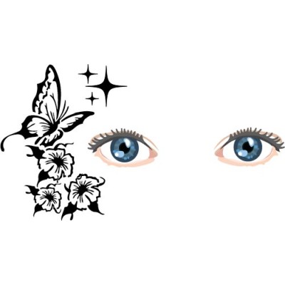 Butterfly side 1 face painting stencil