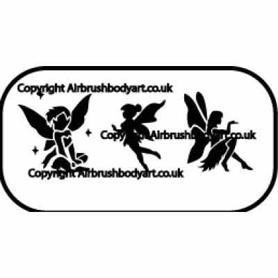 fairy trio face and body painting stencil