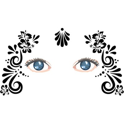 hibiscus flowers face painting stencil