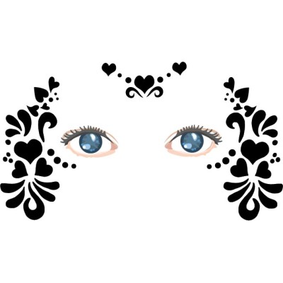 princess heart face painting stencil