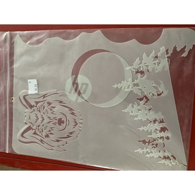 wolf moon tattoo sleeve stencil 