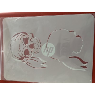 Pirate Skull tattoo sleeve stencil 