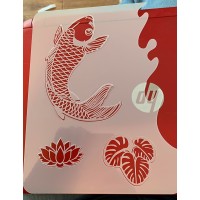 koi carp1  tattoo sleeve stencil 