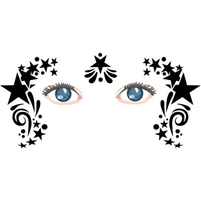 Star face painting stencil