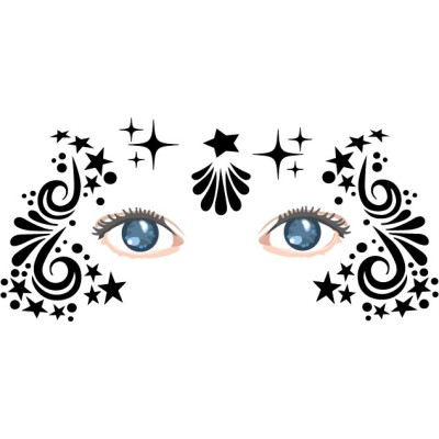 star swirl face painting stencil