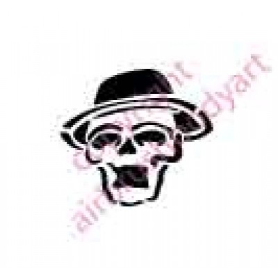0105 skull with hat re-usable stencil
