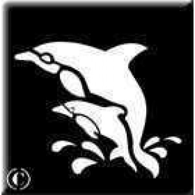 0200 reusable dolphin and baby stencil