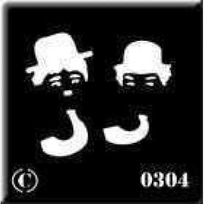 0304 reusable Laurel and Hardy stencil