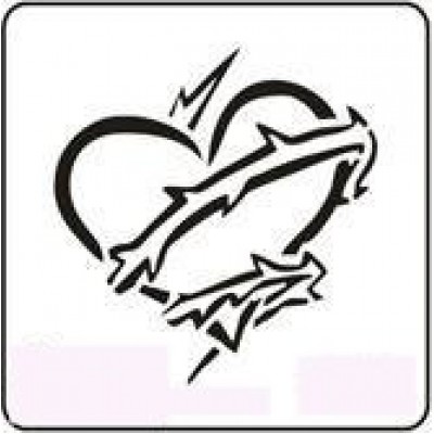 1115 reusable barbed wire heart stencil