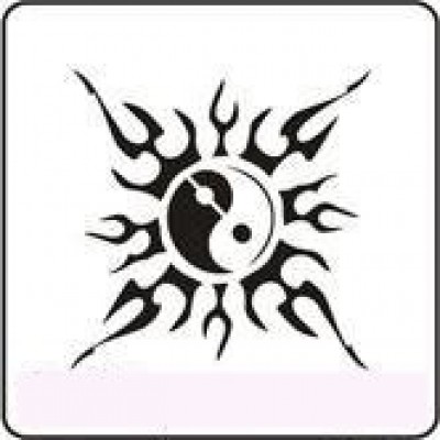 1120 reusable ying yang flames stencil