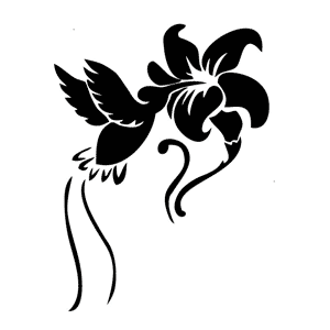 5012 humming bird with flower stencil