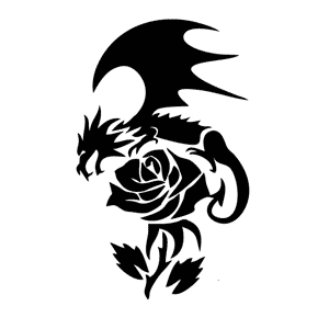 5023 dragon and flower stencil