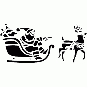 6024 santa and sleigh re-usable stencil