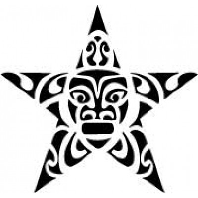 6090 tribal star face stencil