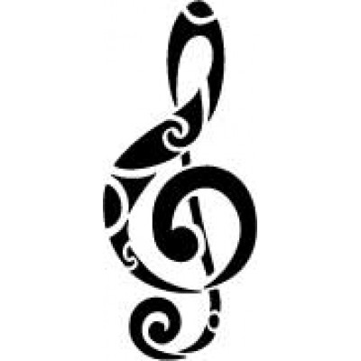 6094 tribal treble clef / music note stencil