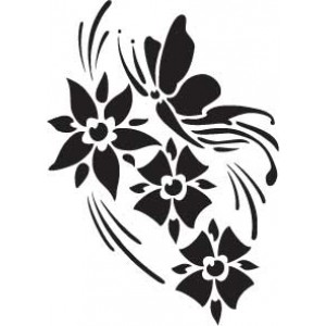 6103 butterfly and flowers reusable stencil