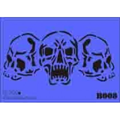 b08 xxl skulls stencil 250mm x 350mm