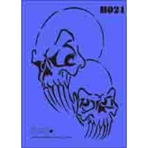 b21 xxl skull stencil 250mm x 350mm