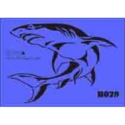 b29 xxl shark stencil 250mm x 350mm