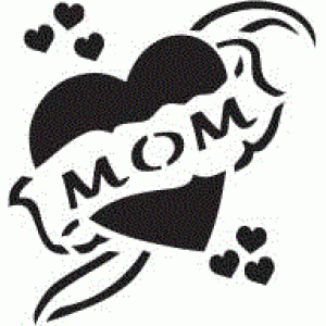6117 mom  heart reusable stencil