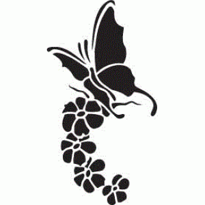 6138 butterfly with flowers reusable stencil