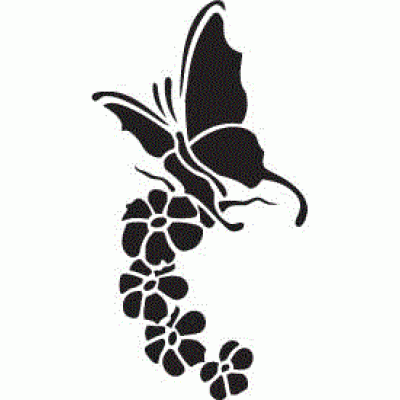 6138 butterfly with flowers reusable stencil