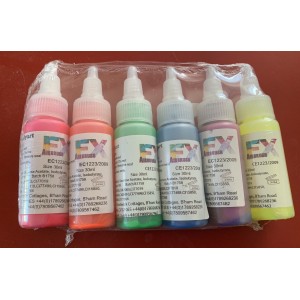 Airbrush FX discount pack of 6 neon / UV 30ml body paints
