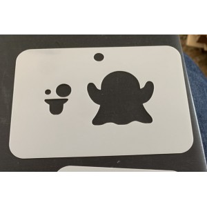 2 part ghost reusable  face painting stencil 