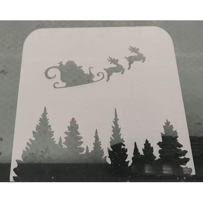 santa and sleigh reusable stencil