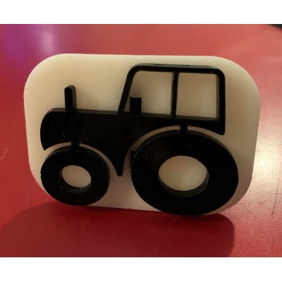083 tractor reusable glitter stamp