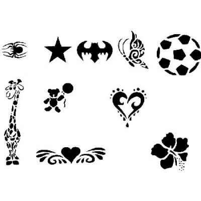 pack of 10 re-usable kids stencils