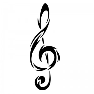 6022 tribal treble clef music note