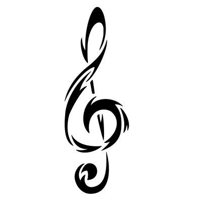 6022 tribal treble clef music note